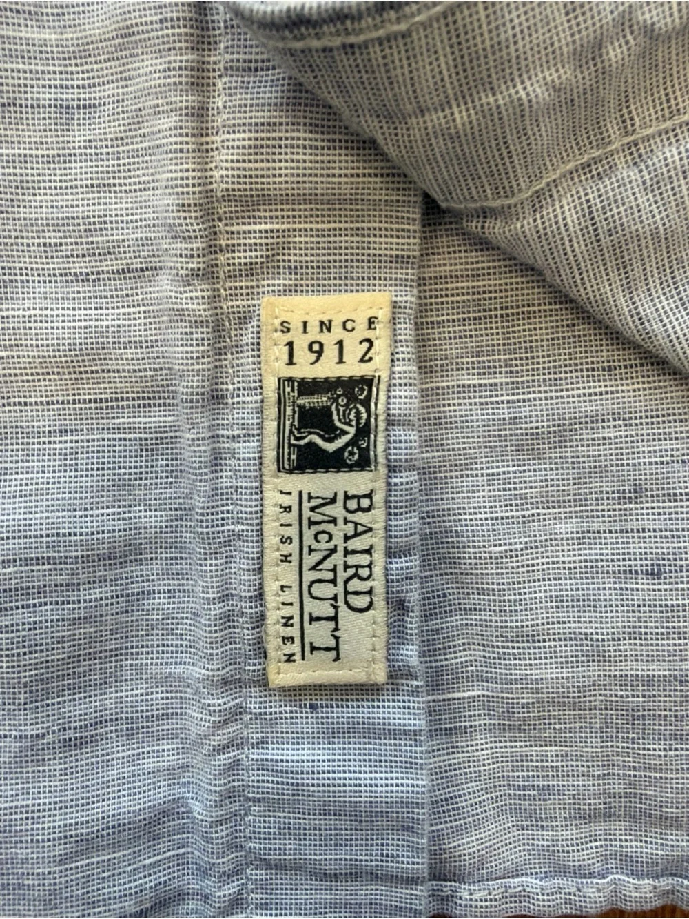 J. Crew Baird McNutt Irish Linen Shirt Slim Fit Mens Small Blue Button Down
